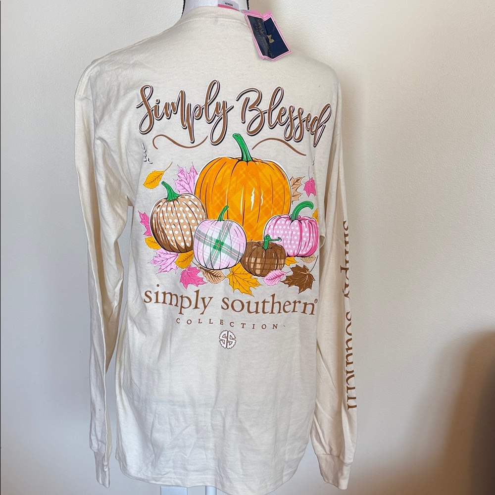 Simply Southern Cream Simply Blessed Pumpkin Shirt